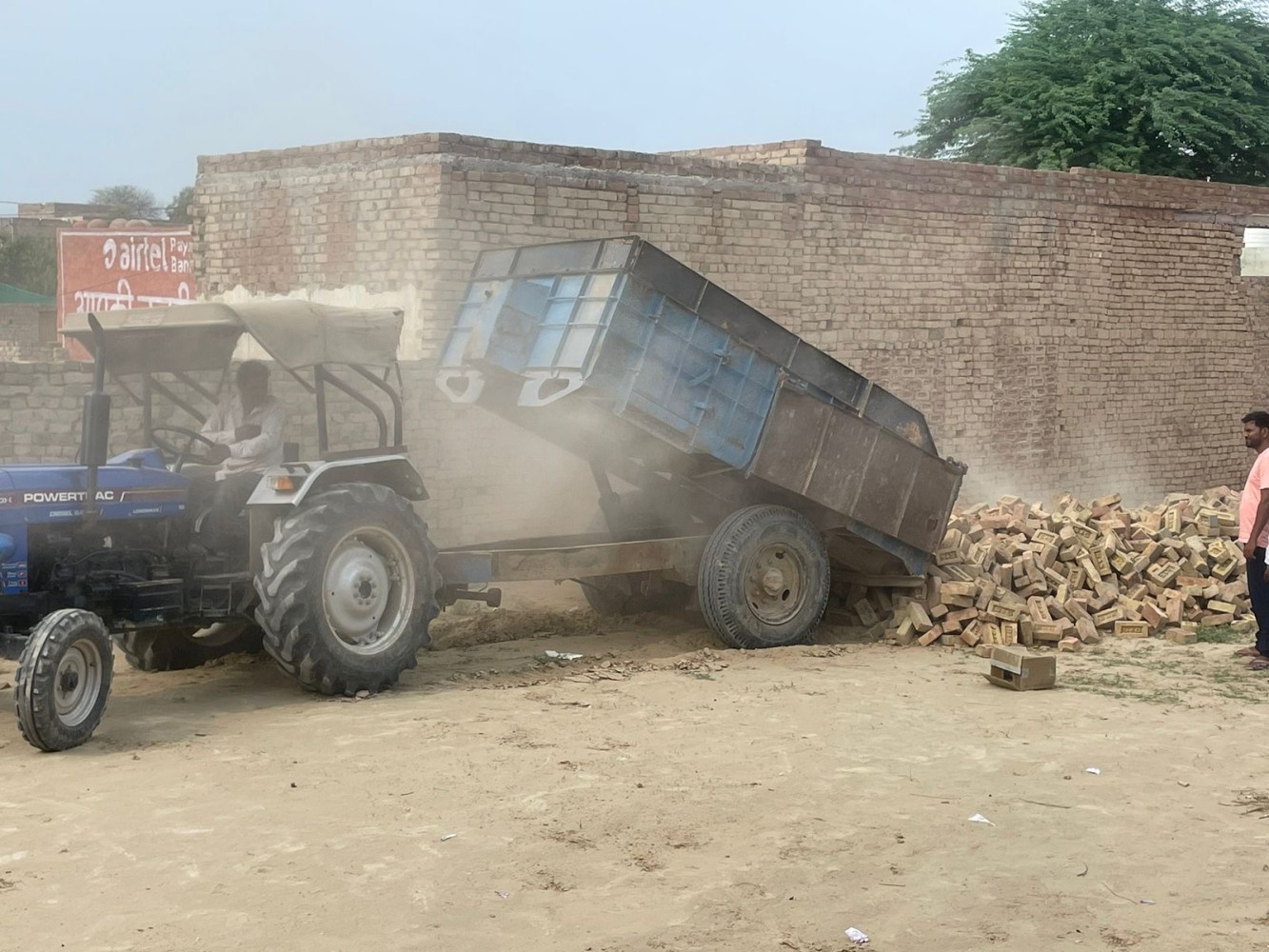 a truck is parked in front of a building